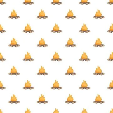 Campfire pattern repeating white background illustration Stockillustratie