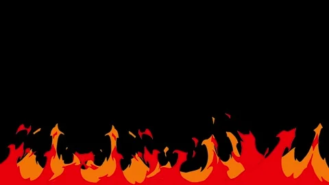 Campfire Raging Flames on Black Background. Stock Footage 294868789