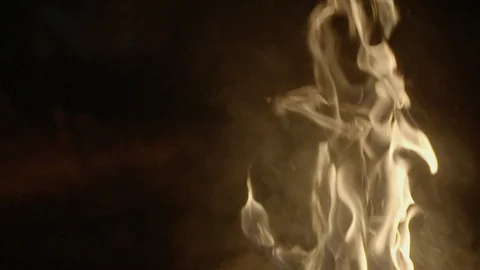 Campfire set ablaze at night Stock Footage 87613989