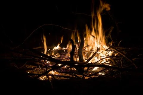 Campfire from Side Stock Photos