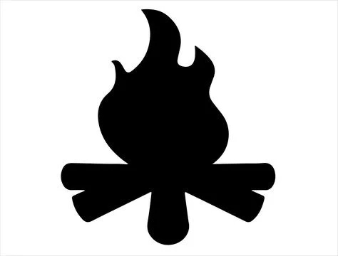 Campfire silhouette vector art Illustrazione stock