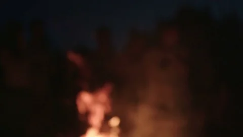 Campfire in slow motion on black shallow depth of field Stock Footage 70381854