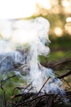 Campfire With Smoke Stock Photos