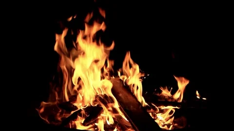 Campfire with sound in the dark Stock Footage 246294366