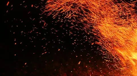 Campfire Sparks Background Video stock 21978220