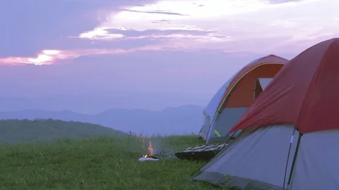 Campfire Tents Stock Footage 76006545