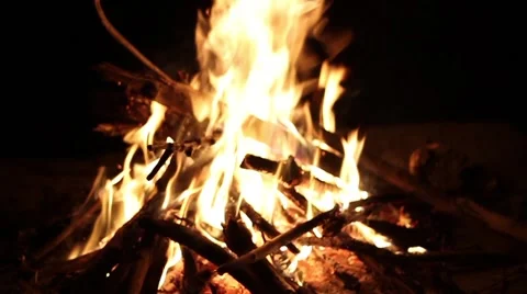 Campfire Tilt 50fps Stock Footage 49814893