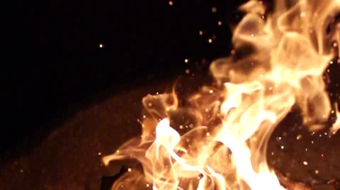 Campfire Tilt In Super Slow Motion Stock Footage 30461725
