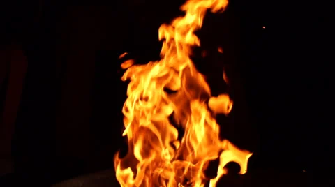 Campfire Tilt In Super Slow Motion 2 Stock Footage 30461736
