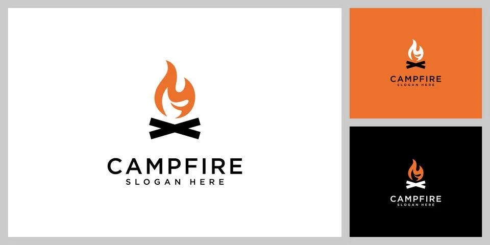 Campfire Vector template designs Stock Illustration