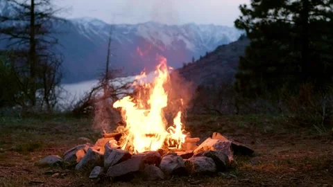 Campfire with a View Stock Footage 297297418
