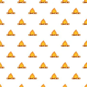 Campfires burning in a seamless pattern design 스톡 일러스트