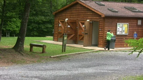 Campground bath house Stock Footage 488173