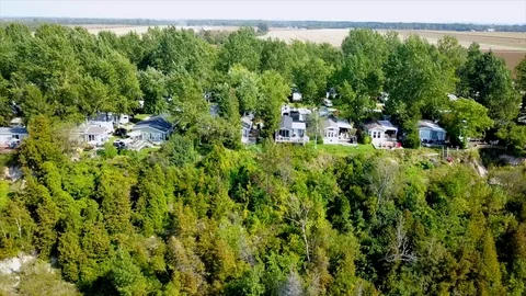 Campground on a Bluff in Ontario Stock Footage