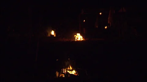Campground fire Stock Footage 39976479