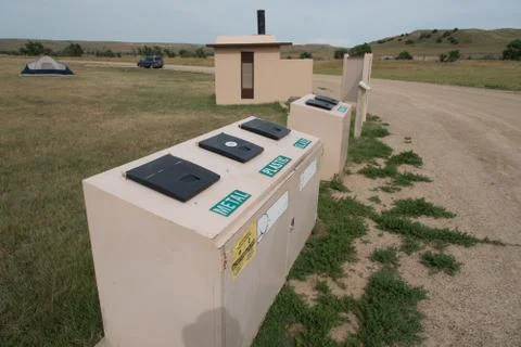 Campground Garbage Cans Stock Photos