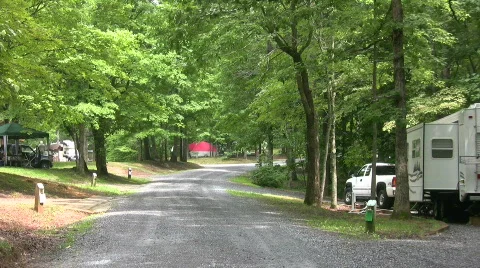 Campground road Stock Footage 488249