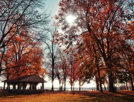 Campgrounds in autumn Stock Photos