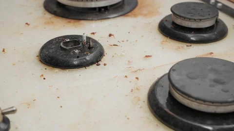 The camphors are removed from the cooking surface before washing Stock Footage 155278722