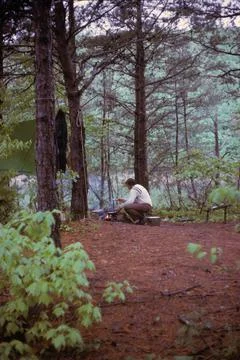 Camping 1975 스톡 사진