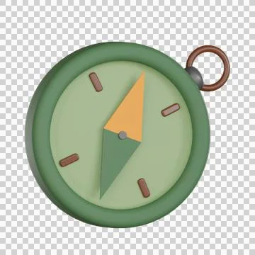 Camping 3d icon compass guide for outdoor adventure Stock Illustration
