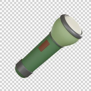 Camping 3d icon flashlight glows softly outdoors Stock Illustration