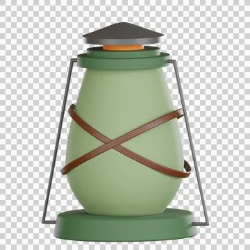 Camping 3d icon lantern glows warm and calm Stock Illustration