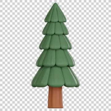 Camping 3d icon pine tree with calm forest vibe Stock Illustration