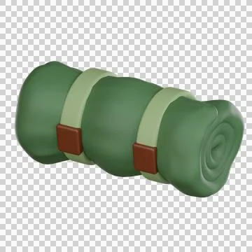 Camping 3d icon sleeping mat minimal style Stock Illustration