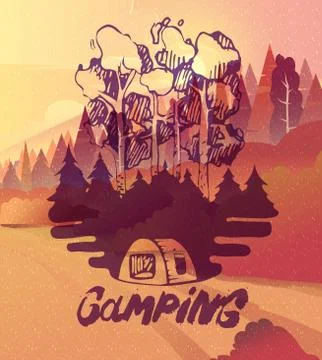 Camping, adventure time vector illustration Stock Illustration