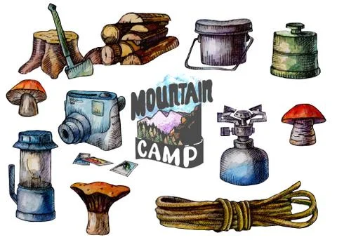 Camping, adventure time vector illustration Stock Illustration