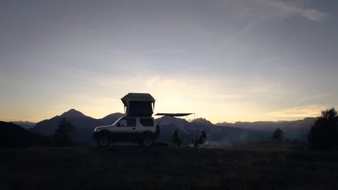 Camping After Sunset Stock Footage 121510312