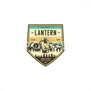 Camping and hiking vintage badge. Mountain explorer label. Outdoor adventure Stock Illustration