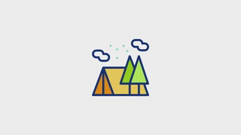 Camping Animated Icon Stock Footage 320226182