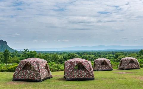 Camping area of phu pha man national park, Khon kaen. Stock Photos