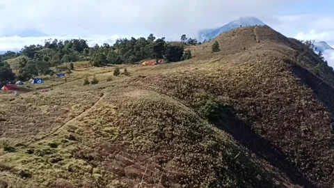Camping area on top of the mountain Stock Footage 260228447