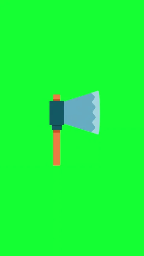 Camping Axe Loop Animation On Green Screen Video stock 346566573