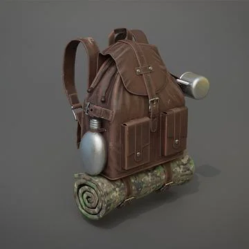 Camping backpack 3D Model
