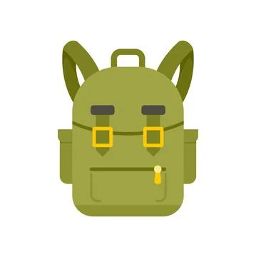 Camping backpack icon flat isolated vector Stock Illustration