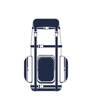 Camping backpack isolated vector icon Illustrazione stock
