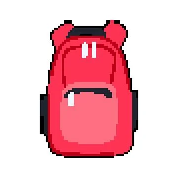 Camping backpack pixel art vector illustration Illustrazione stock