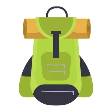 Camping backpack vector illustration icon isolated white background. Travel h 库存插图