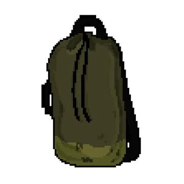 Camping bag camp pixel art vector illustration 스톡 일러스트