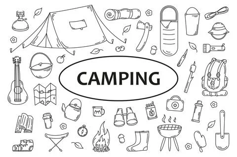 Camping banner Stock Illustration