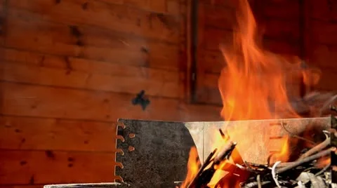 Camping barbecue Stock Footage 10688242