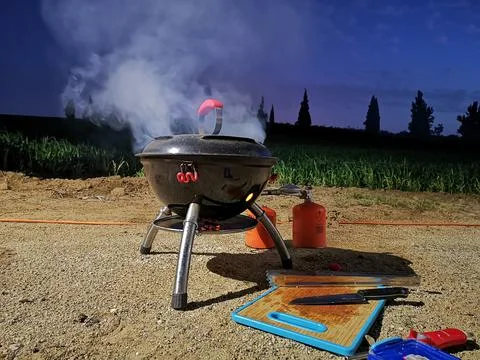 Camping Barbeque Stock Photos