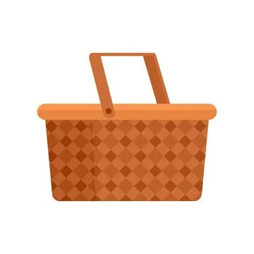 Camping basket icon flat isolated Stock Illustration