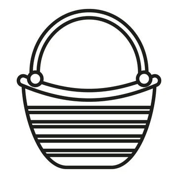 Camping basket icon outline vector. Picnic food 스톡 일러스트