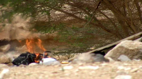 Camping bonfire 6.  Stock Footage 663671