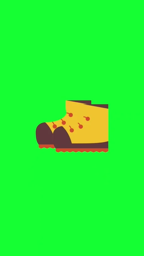 Camping Boots Walking Loop Animation On Green Screen Stock-Footage 346566558